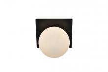  LD7304W7BLK - Jillian 1 Light Black and Frosted White Bath Sconce