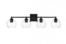  LD7308W33BLK - Foster 4 Light Black and Clear Bath Sconce