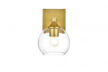  LD7308W6BRA - Foster 1 Light Brass and Clear Bath Sconce