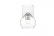  LD7308W6CH - Foster 1 Light Chrome and Clear Bath Sconce