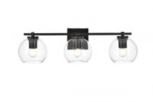  LD7311W24BLK - Juelz 3 Light Black and Clear Bath Sconce