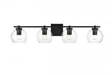  LD7311W34BLK - Juelz 4 Light Black and Clear Bath Sconce