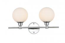  LD7317W19CH - Cordelia 2 Light Chrome and Frosted White Bath Sconce