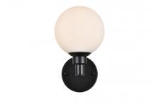  LD7317W6BLK - Cordelia 1 Light Black and Frosted White Bath Sconce