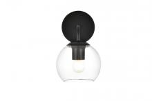  LD7321W6BLK - Genesis 1 Light Black and Clear Bath Sconce