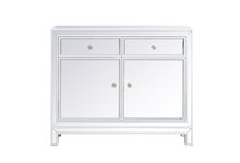  MF72002WH - 38 Inch Mirrored End Table in White