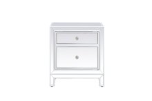  MF72016WH - 21 Inch Mirrored End Table in White