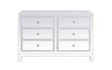 MF72017WH - 48 Inch Mirrored Six Drawer Cabinet in White