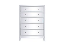  MF72026WH - 34 Inch Mirrored Five Drawer Cabinet in White