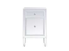  MF72035WH - 18 Inch Mirrored End Table in White