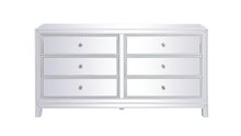  MF72036WH - 60 Inch Mirrored Six Drawer Cabinet in White