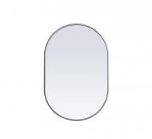  MR2A2030SIL - Metal Frame Oval Mirror 20x30 Inch in Silver