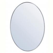  MR4624S - Metal Frame Oval Mirror 34 Inch in Silver