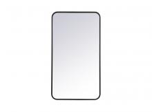  MR802036BK - Soft Corner Metal Rectangular Mirror 20x36 Inch in Black