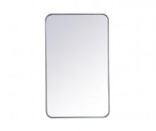  MR802236S - Soft Corner Metal Rectangular Mirror 22x36 Inch in Silver