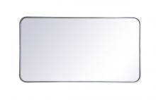  MR802240S - Soft Corner Metal Rectangular Mirror 22x40 Inch in Silver