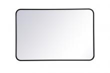  MR802436BK - Soft Corner Metal Rectangular Mirror 24x36 Inch in Black
