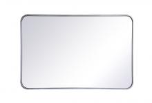  MR802436S - Soft Corner Metal Rectangular Mirror 24x36 Inch in Silver