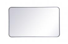  MR802440S - Soft Corner Metal Rectangular Mirror 24x40 Inch in Silver