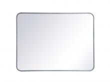  MR802736S - Soft Corner Metal Rectangular Mirror 27x36 Inch in Silver