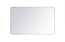  MR803048WH - Soft Corner Metal Rectangular Mirror 30x48 Inch in White