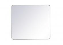  MR803640WH - Soft Corner Metal Rectangular Mirror 36x40 Inch in White