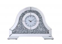  MR9240 - Sparkle 15.7 In. Contemporary Silver Crystal Table Clock