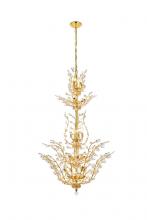  V2011G54G/RC - Orchid 25 Light Gold Chandelier Clear Royal Cut Crystal