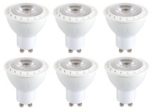  GU10LED101-6PK - LED GU10 light bulb, 3000K, 35 degree, CRI80, ETL, 7W, 50W EQUIVALENT, 25000HRS, LM52