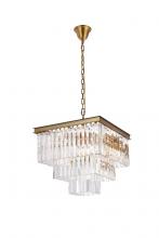  1201S22SG/RC - Sydney 21.5 Inch Square Crystal Chandelier in Satin Gold