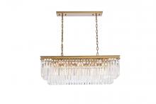  1202D40SG/RC - Sydney 40 Inch Rectangle Crystal Chandelier in Satin Gold