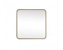  MR802424BR - Soft Corner Metal Square Mirror 24x24 Inch in Brass