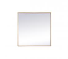  MR42424BR - Metal Frame Square Mirror 24 Inch in Brass