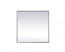  MR42424S - Metal Frame Square Mirror 24 Inch in Silver
