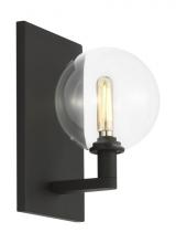  700WSGMBSCB - The Gambit Dry Rated 9-inch Single Damp Rated 1-Light Dimmable Wall Sconce in Nightshade Black