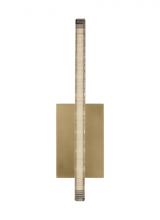  MDWS18327NB - The Serre Small 13-inch Damp Rated 1-Light Integrated Dimmable LED Task Wall Sconce in Natural Brass
