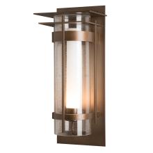  305999-SKT-75-ZS0664 - Torch  Seeded Glass XL Outdoor Sconce with Top Plate