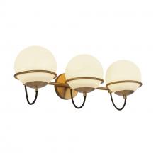  WV458324AGOP - Alba 24-in Aged Brass/Opal Glass 3 Lights Wall Vanity