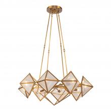  CH332830VBCR - Cairo 30-in Ribbed Glass/Vintage Brass 8 Lights Chandeliers