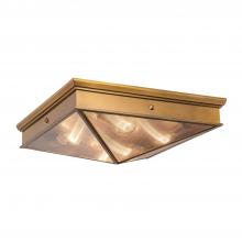  FM332919VBCR - Cairo 19-in Ribbed Glass/Vintage Brass 4 Lights Flush Mount