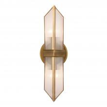  WV332815VBCR - Cairo 15-in Ribbed Glass/Vintage Brass 2 Lights Wall/Vanity