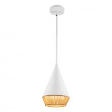  PD633107WHBR - Daphne 7-in White/Brown Cotton Rope 1 Light Pendant