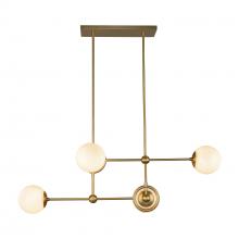  CH407342BGGO - Fiore 42-in Brushed Gold/Glossy Opal Glass 4 Lights Chandelier