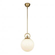  PD407910BGGO - Fiore 10-in Brushed Gold/Glossy Opal Glass 1 Light Pendant
