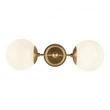  WV407618BGGO - Fiore 18-in Brushed Gold/Glossy Opal Glass 2 Lights Wall Vanity