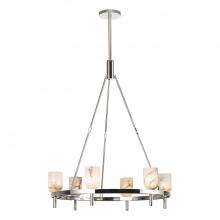  CH338632PNAR - Lucian 32-in Polished Nickel/Alabaster 6 Lights Chandeliers