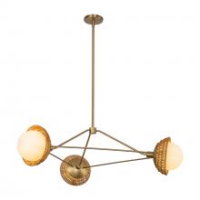  CH490340BGOP - Perth 40-in Brushed Gold/Opal Glass 3 Lights Chandelier