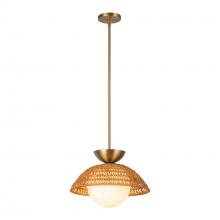 PD490114BGOP - Perth 14-in Brushed Gold/Opal Glass 1 Light Pendant