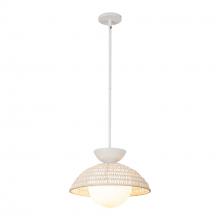  PD490114WHOP - Perth 14-in White/Opal Glass 1 Light Pendant