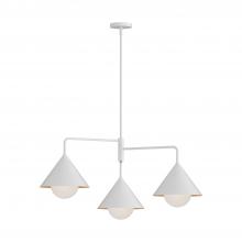  CH485245WHOP - Remy 38-in White/Opal Glass 3 Lights Chandeliers